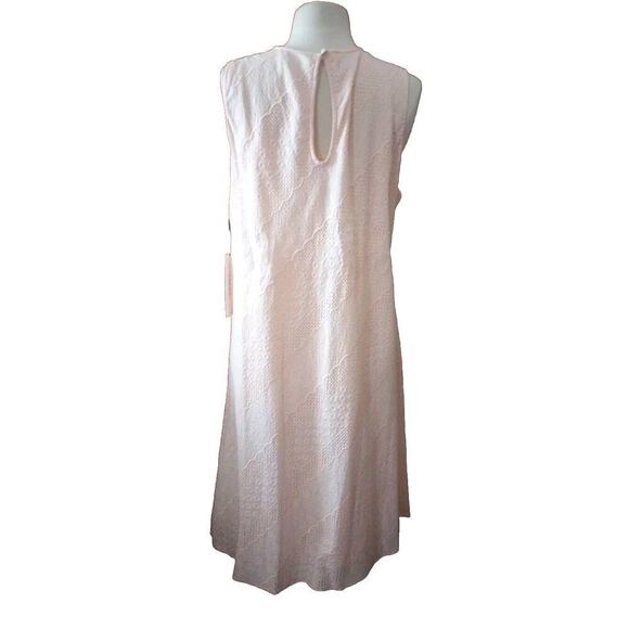 Calvin Klein Women's Cotton Eyelet Trapeze Dress Sz 14W New Lined Knee Length - Picture 3 of 11